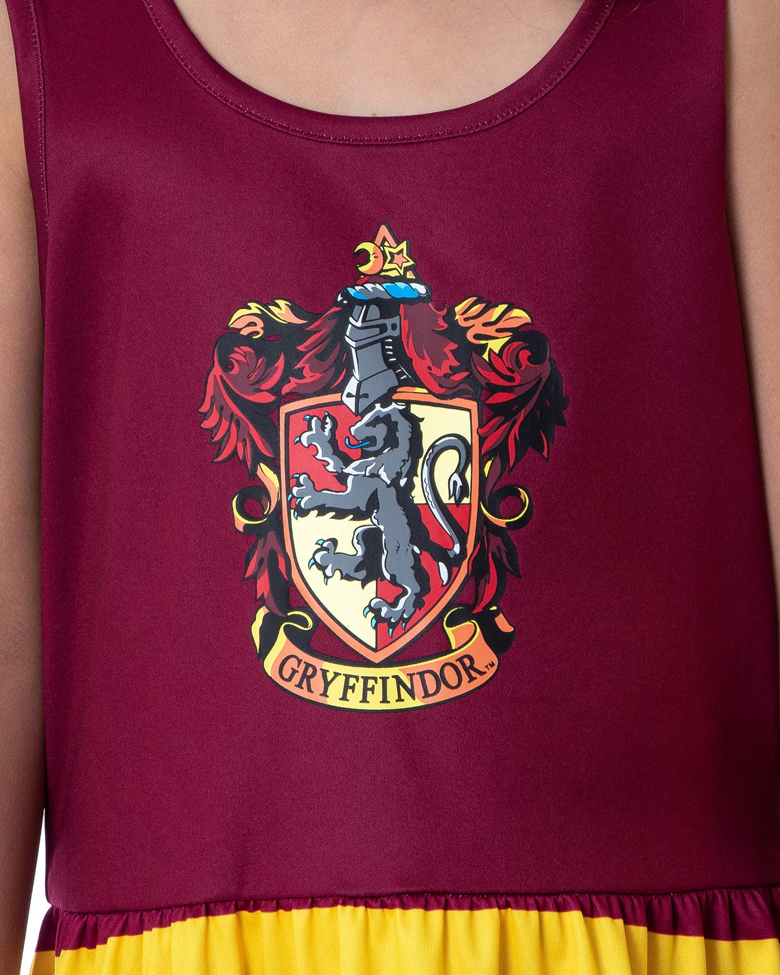Harry Potter Girls All Houses Crest Logo Tank Stripe Accent Pigiama Camicia da notte