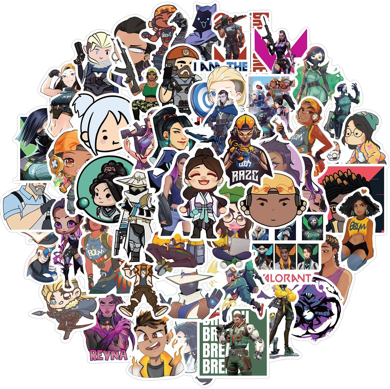 NC Valorant Stickers - 50 Pieces