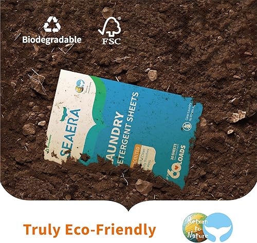 Miniatura 7 de Sea Era 3-in-1 Laundry Detergent Sheets - Soften, Clean and Germ-Protection - Fresh Scent - 60 Loads - Eco-Friendly - Skin-Friendly - FSC Certified