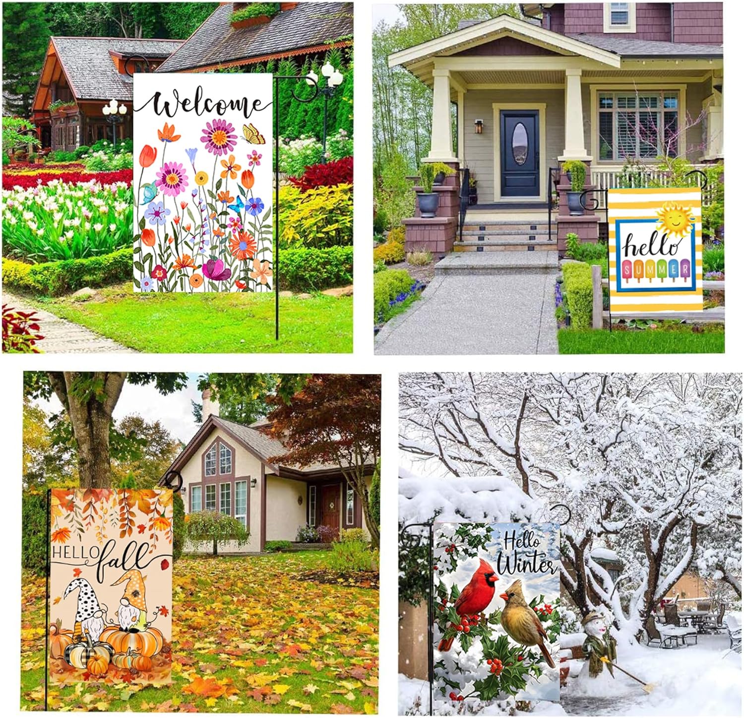 Doncida Seasonal Garden Flag Set of 12 Double Sided 12x18 Inch, Holiday Valentines Day St Patricks Day Garden Flag for Outside, Small Yard Flags for the Entire Year, with Free Anti-Wind Clip and Stopper - Image 5