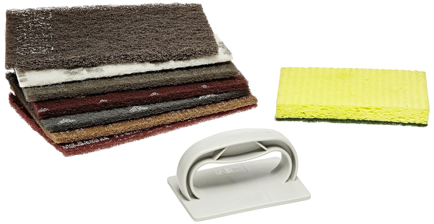 Scotch-Brite(TM) Hand Pad Trial Pack 961S, Hook and Loop Attachment (Pack of 5)