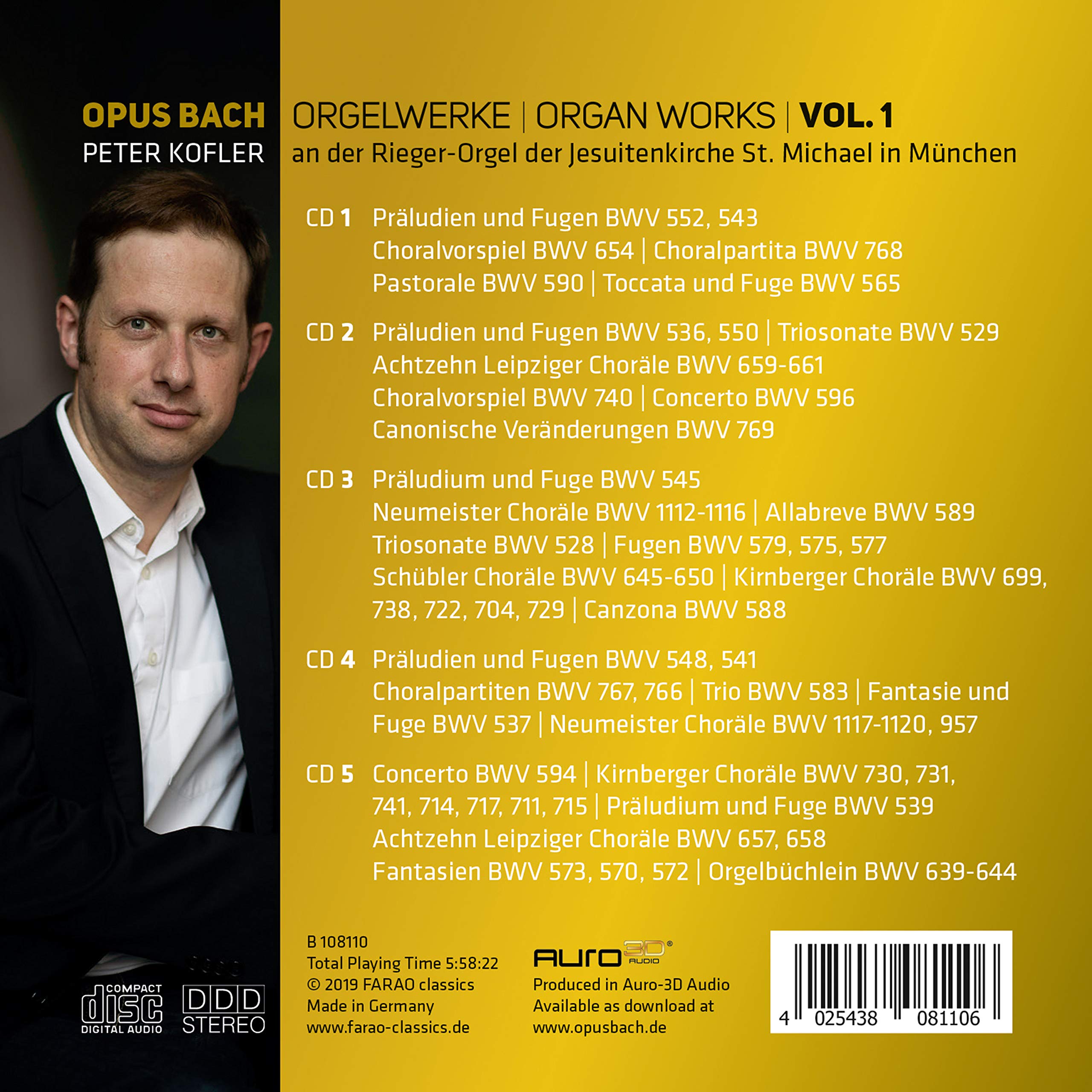 Opus Bach - Orgelwerke Vol. 1