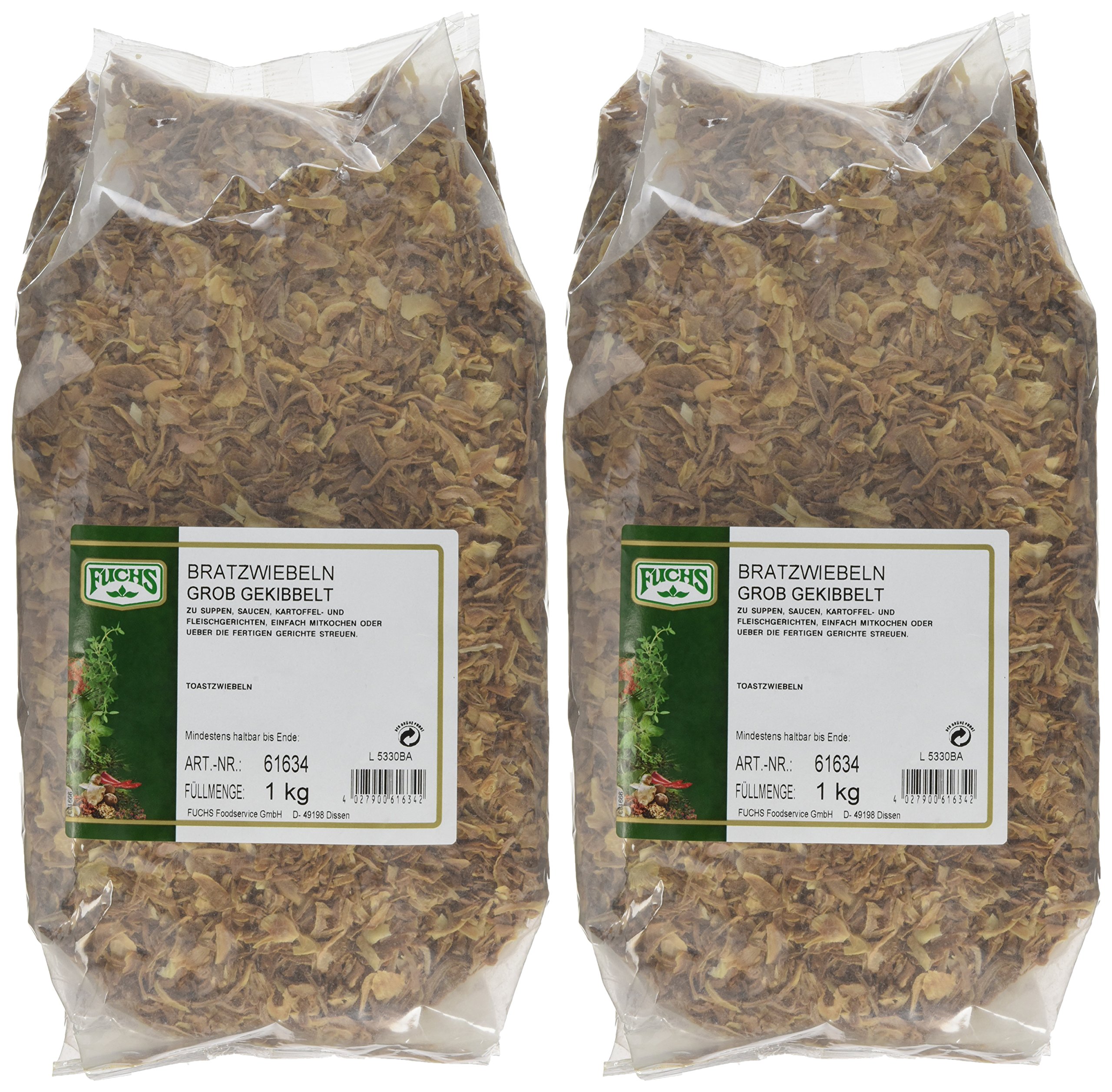 FUCHS Geröstete Zwiebeln Grob, 2er Pack (2 x 1 kg)