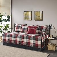 Vista 16 de Madison Park Ridge - Juego de funda para sofá cama, diseño reversible con estampado de espiga a cuadros estilo cabaña rústica, ropa de cama de lujo