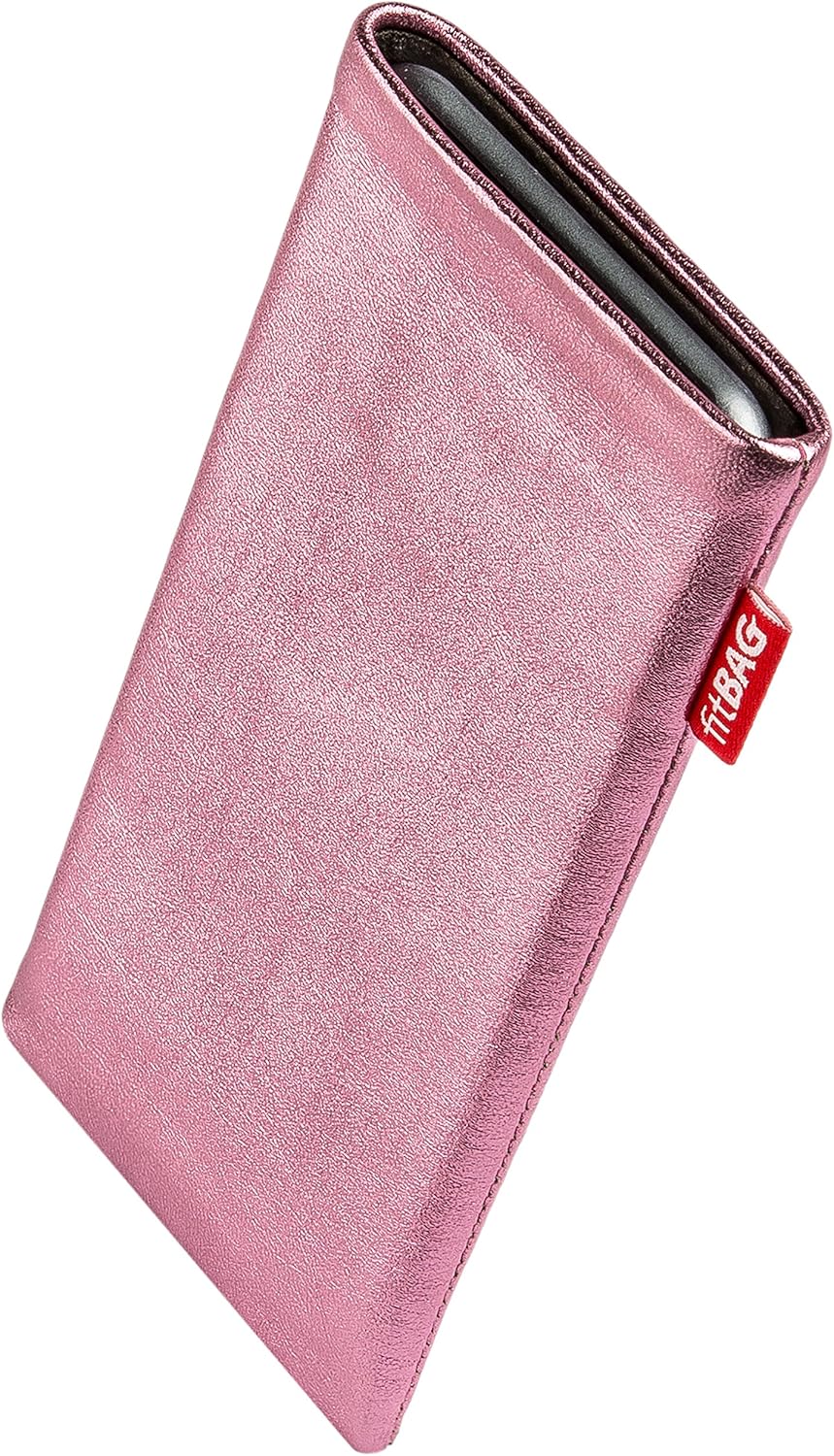 fitBAG Groove Pink Custom Tailored Sleeve for Samsung Galaxy A51 | Made in Germany | Fine Nappa Leather Pouch case Cover with Microfibre Lining for Display Cleaning
