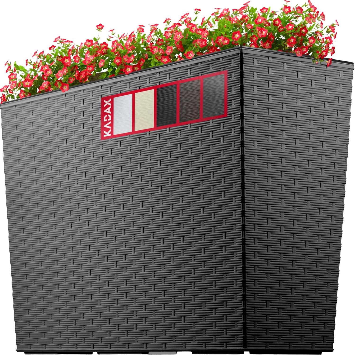 KADAX Blumenkasten 55,7cm Mit Bewässerungssystem - Grau Betonmuster, Frostsicher