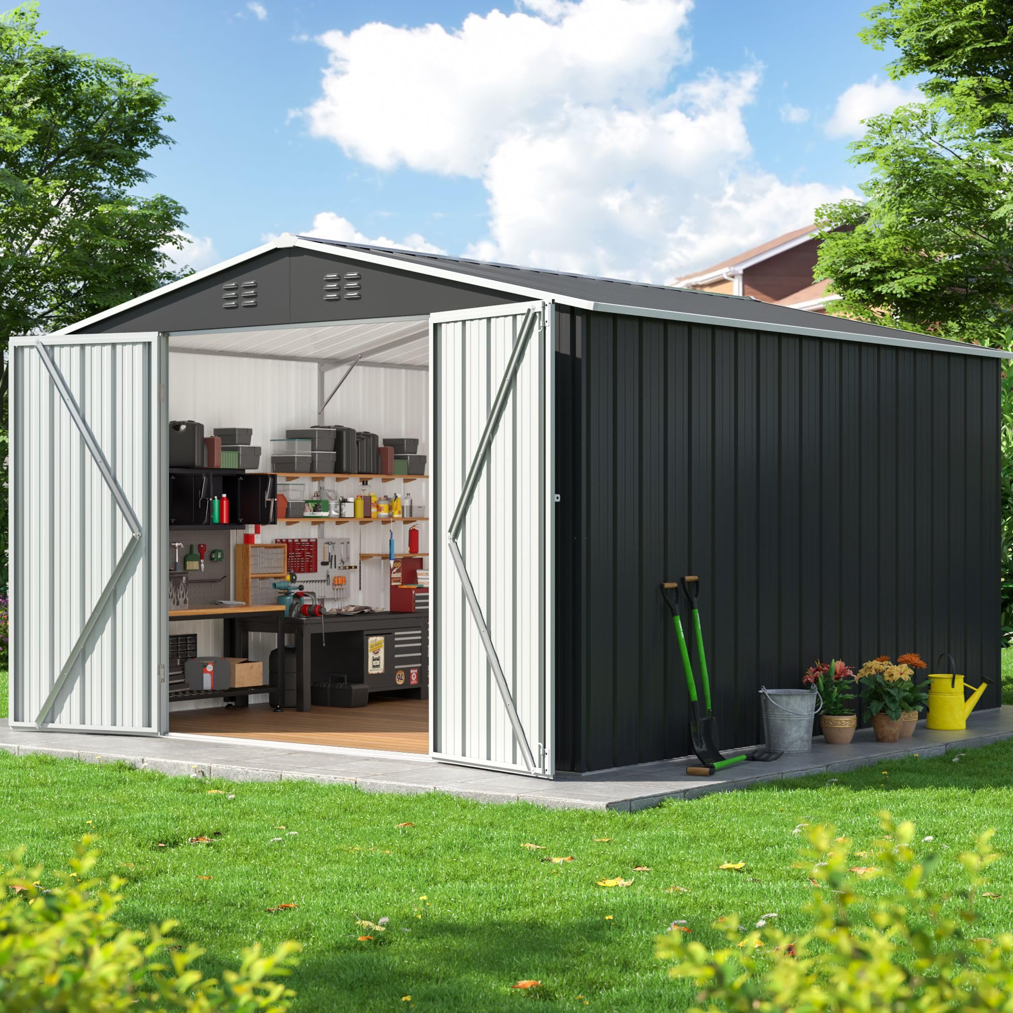 DAUSOLA 8.2x12 Metal Shed