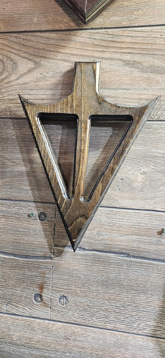 European Deer Skull Mount Arrowhead Showing Blades Dark Stained