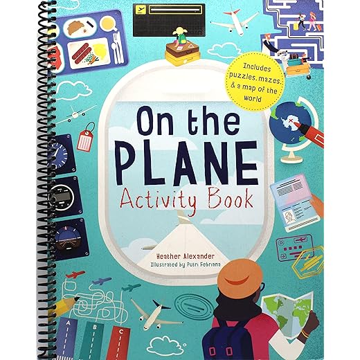 On The Plane Activity Book: Includes puzzles, mazes, dot-to-dots and drawing activities