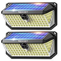 TECKNET Luce Solare LED Esterno, 416 Faretto LED da Esterno Solare con Sensore di Movimento