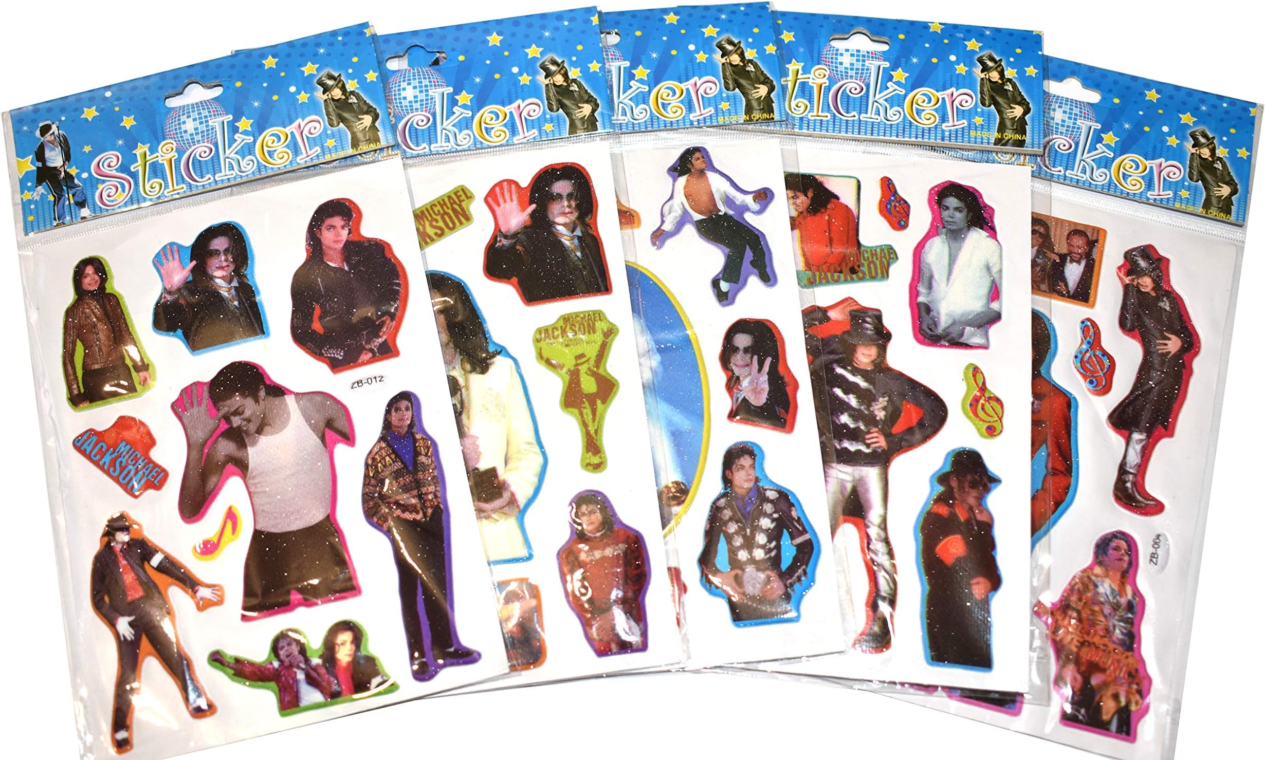 3D Stickers for Scrapbooking – Stickers of Michael Jackson – 3D Puffy Stickers 5 Sheet (Mix of 5 - Michael Jackson)