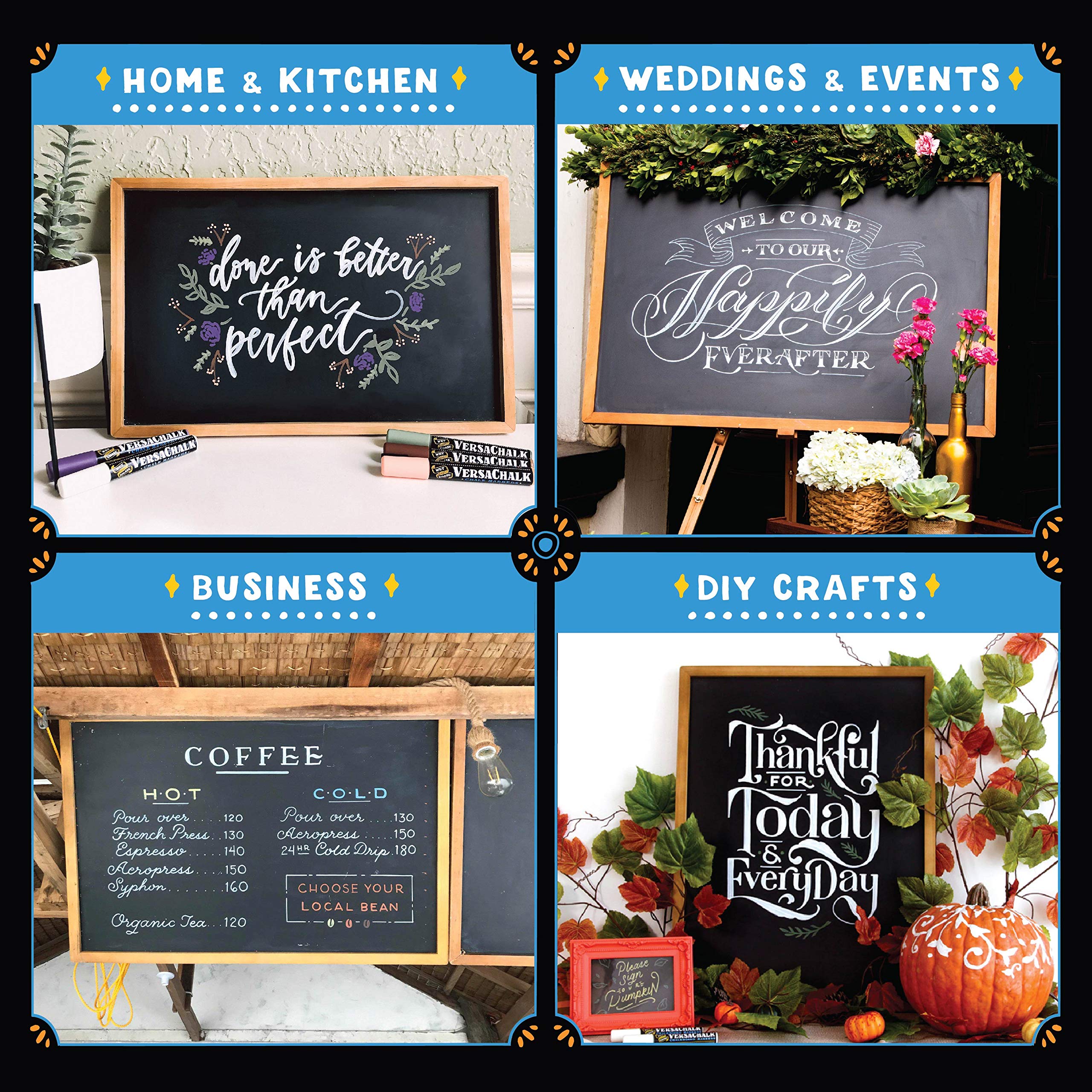 Buy Large Chalk Boards with Frame by VersaChalk (18x24" Industrial, Porcelain) Framed Chalkboard