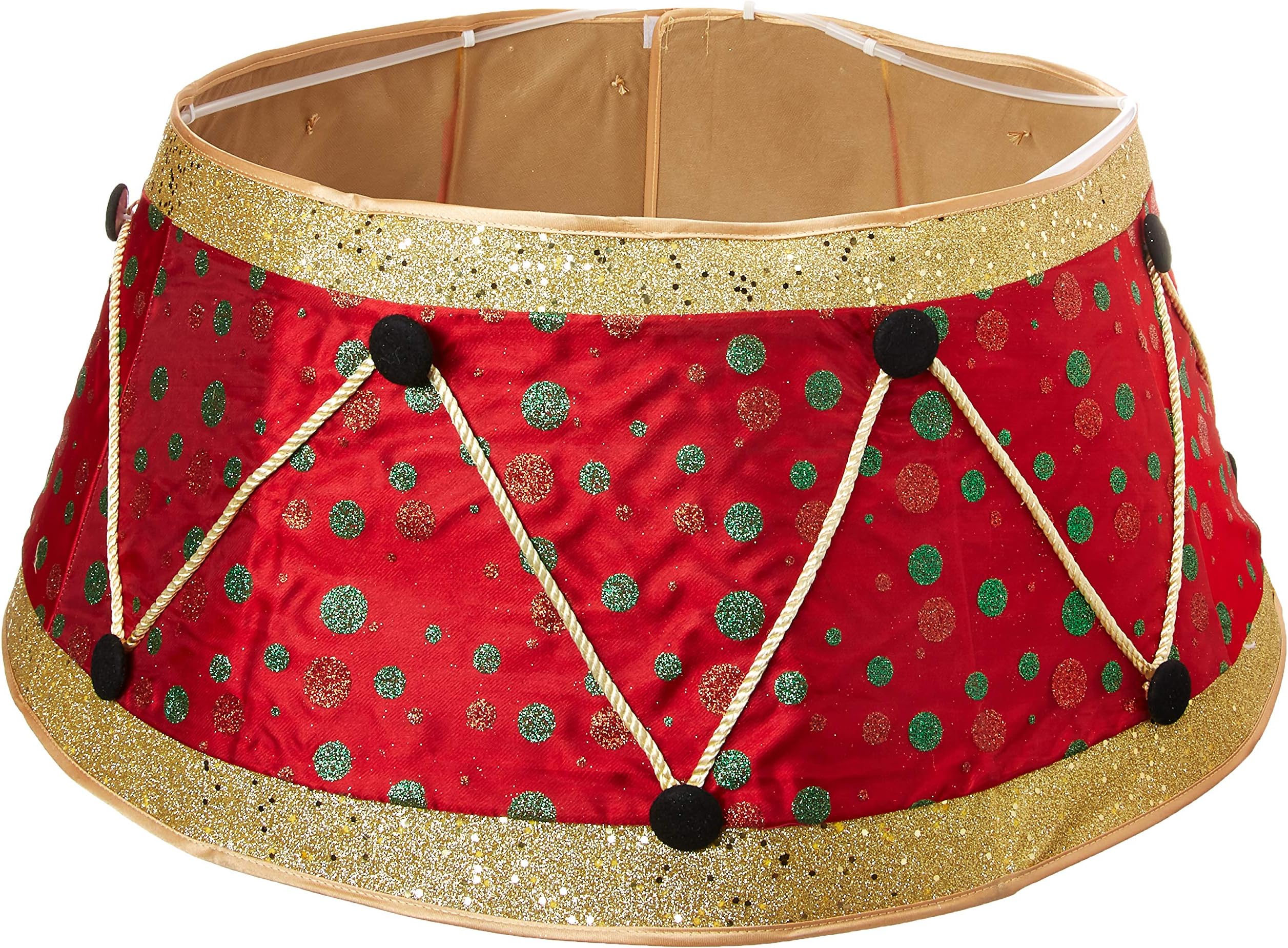 Dyno Seasonal Solutions 11" X 26" Diameter Satin Christmas Tree Collar Drum Design, 11" by 26"