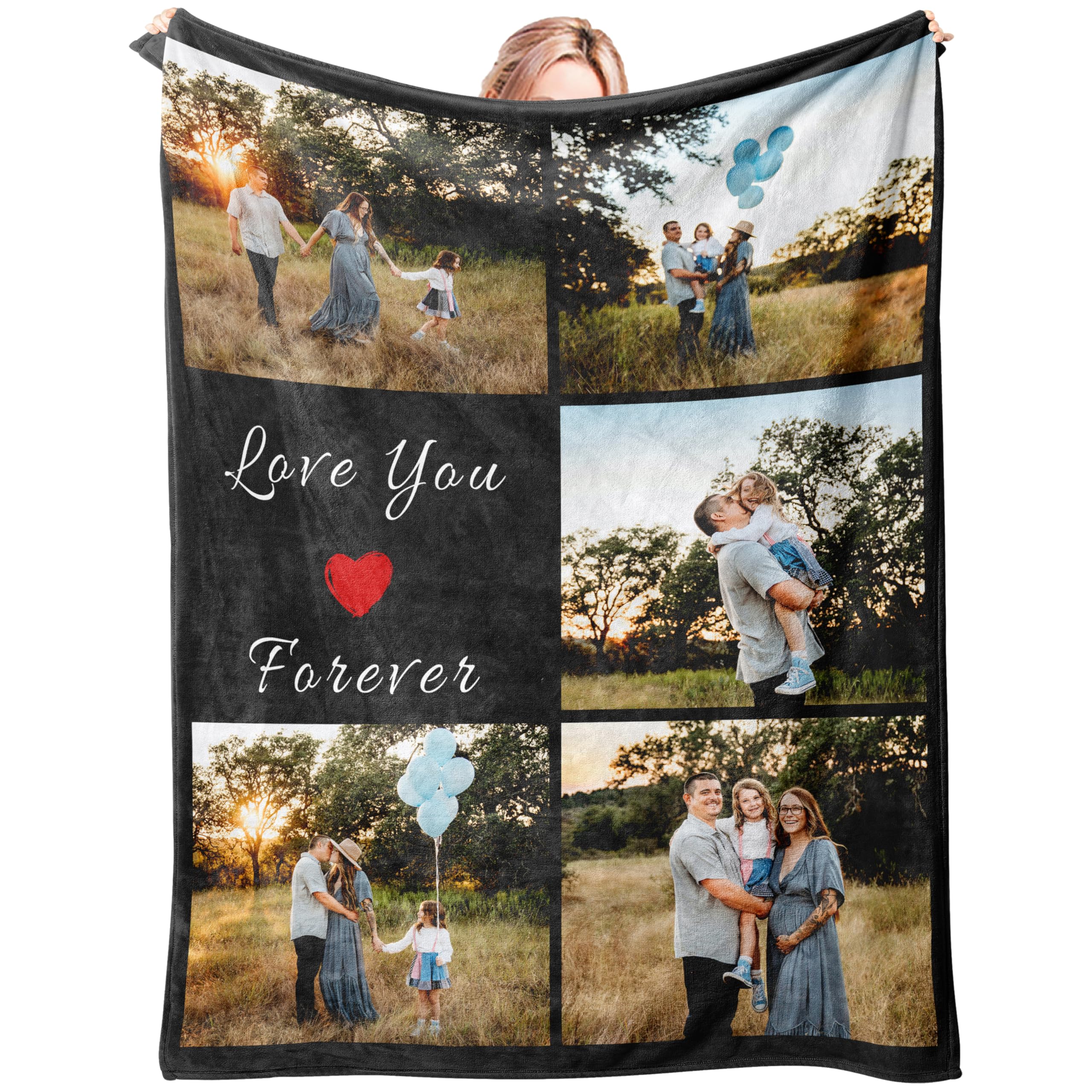 Mraxovid Personalised Blanket, Custom Blanket With Photo, Customised Photo Blankets Gifts for Adults Kids, Throw Gifts for Mum, Dad, Boyfriend, Girlfriend,125x150cm