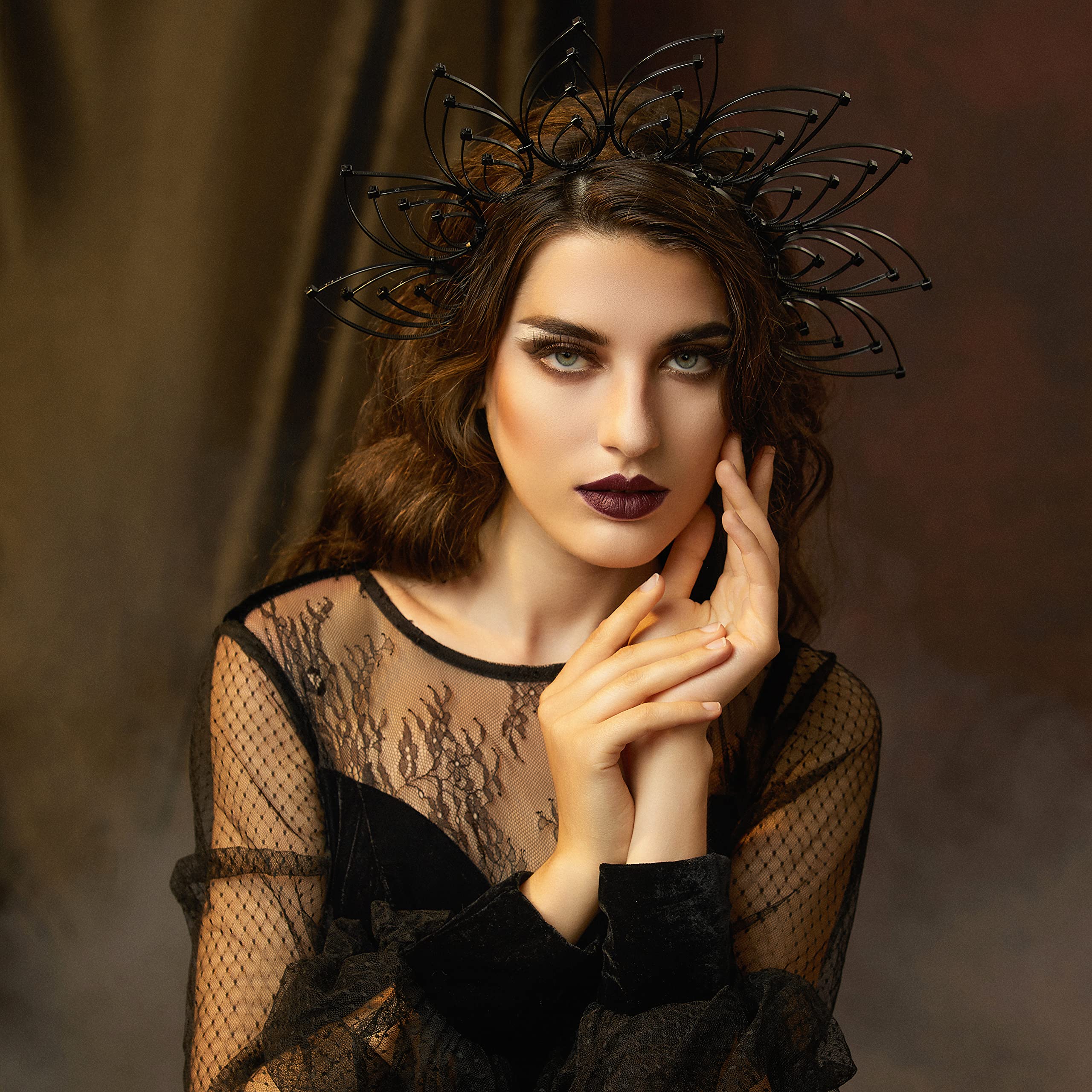 AIMTYD Mary Halo Crown Headband Zip Tie Spiked Halo Crown Goddess