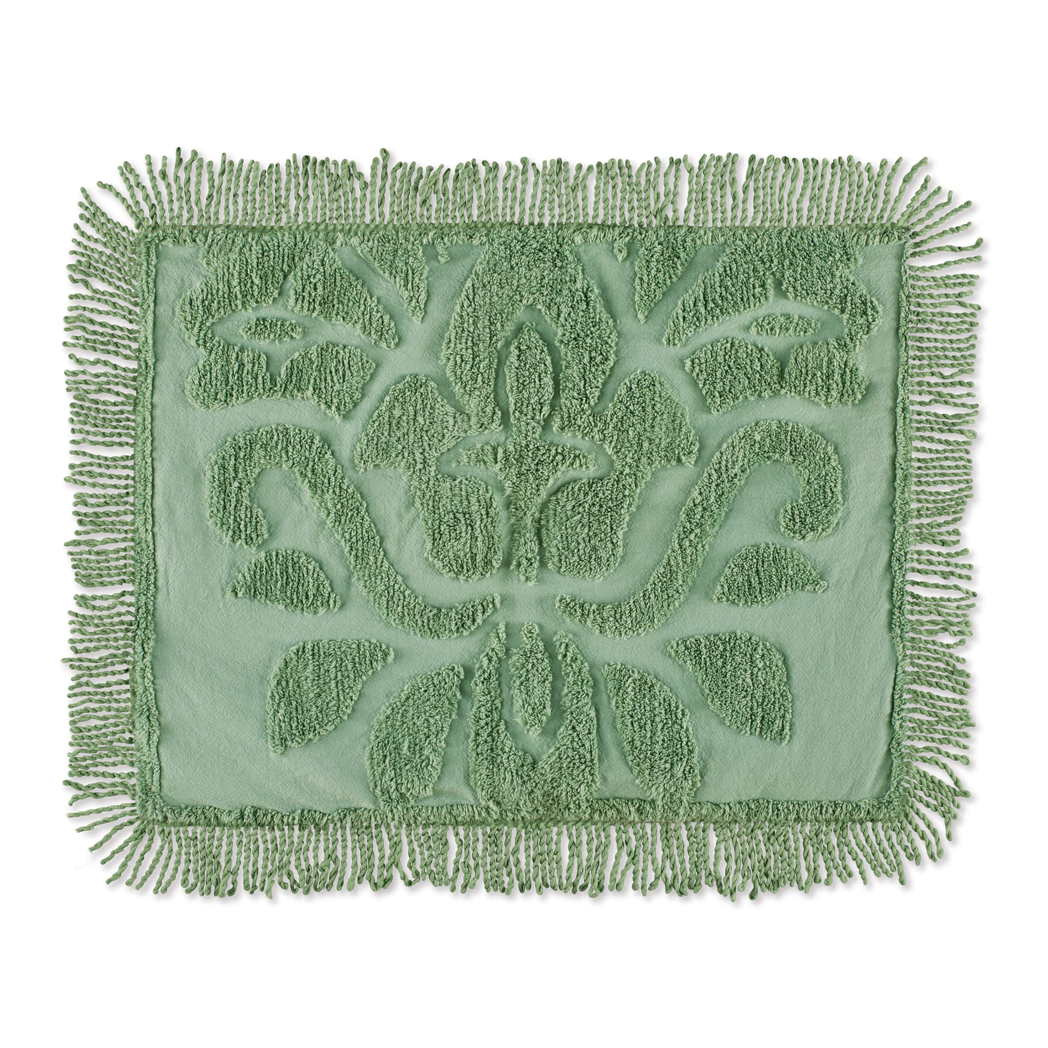 Collections Etc Eleanor Tufted Medallion Pattern Chenille Pillow Sham