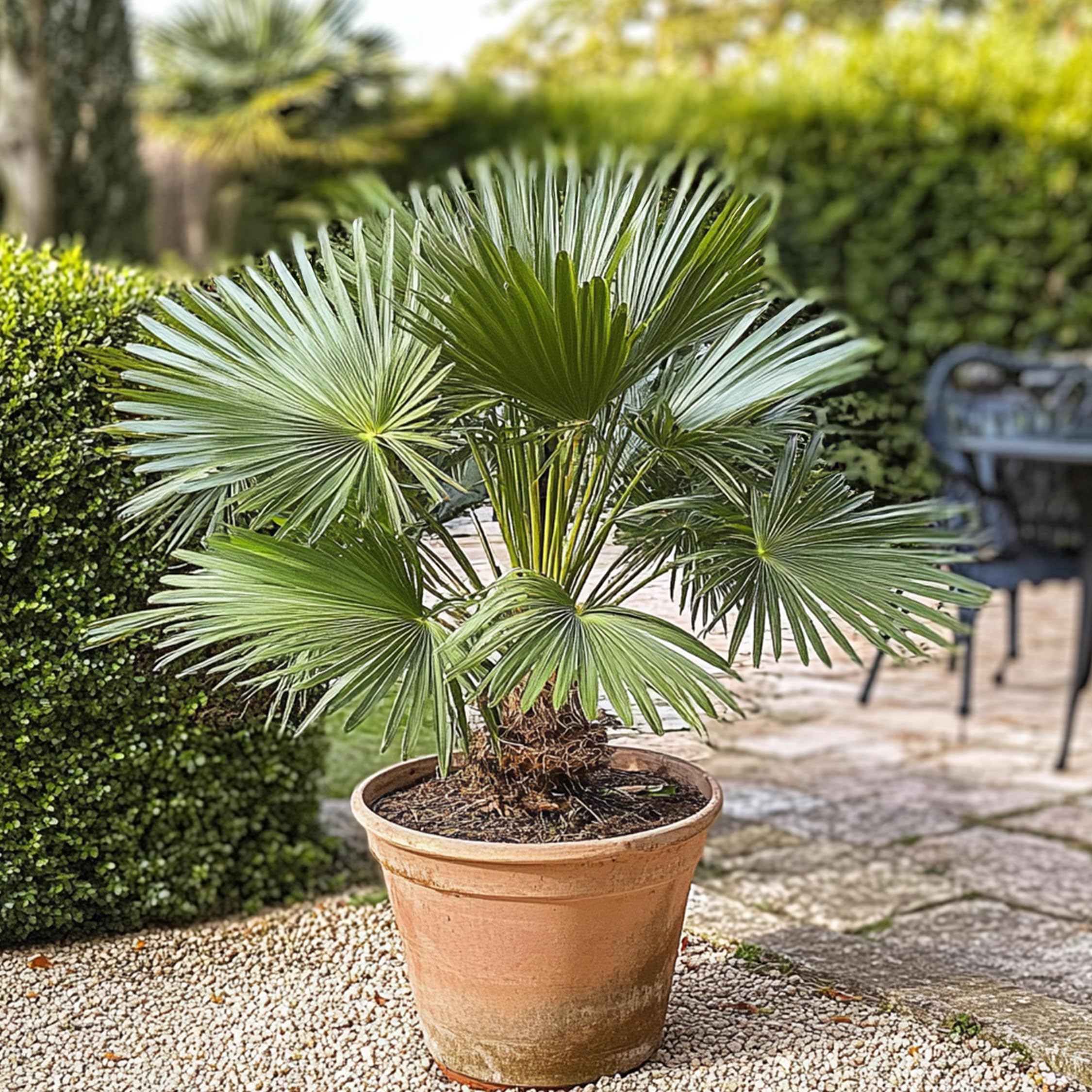 Plant in a Box - Chamaerops Humilis - Palma a ventaglio europea - Resistente - Vaso 15cm - Altezza 50-60cm