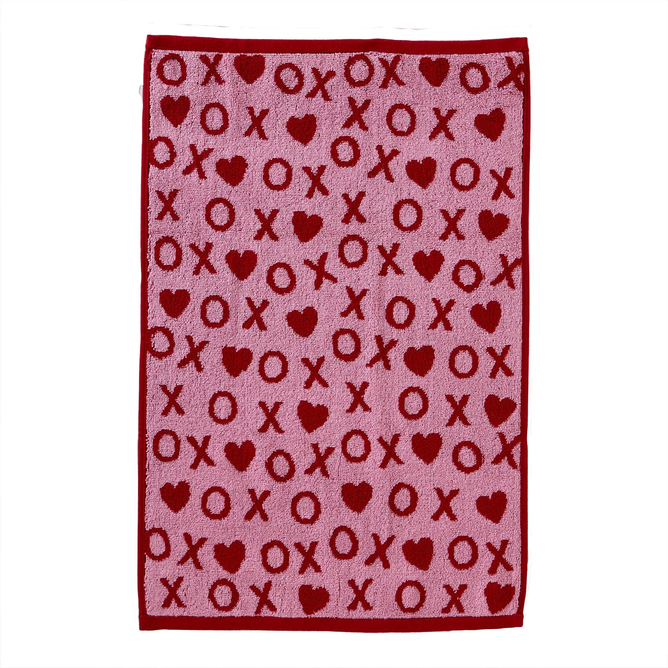 SKL Home Valentine's Day Xs and Os Hand Towel Set, 2 Count, Red, 16" x 25" - Image 3