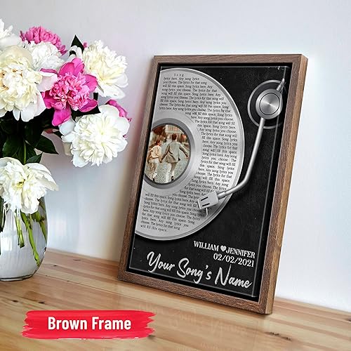 Vista 145 de H-DEWALL Letras de canciones personalizadas con marco, arte de pared musical personalizado para él, decoración sentimental y regalo inspirador