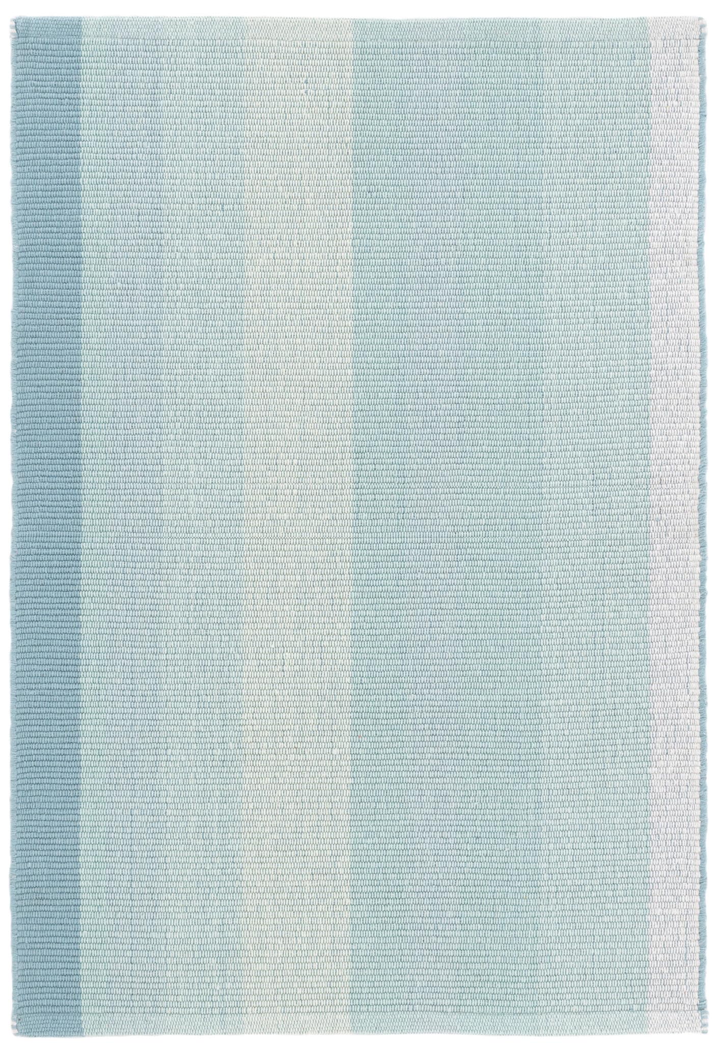 Dash and Albert Shore Cotton Area Rug - 2' x 3' Sky Blue Stripe Handwoven Accent Rug - Durable, Low Pile, High Traffic Areas Hallway, Stairs, Bedroom