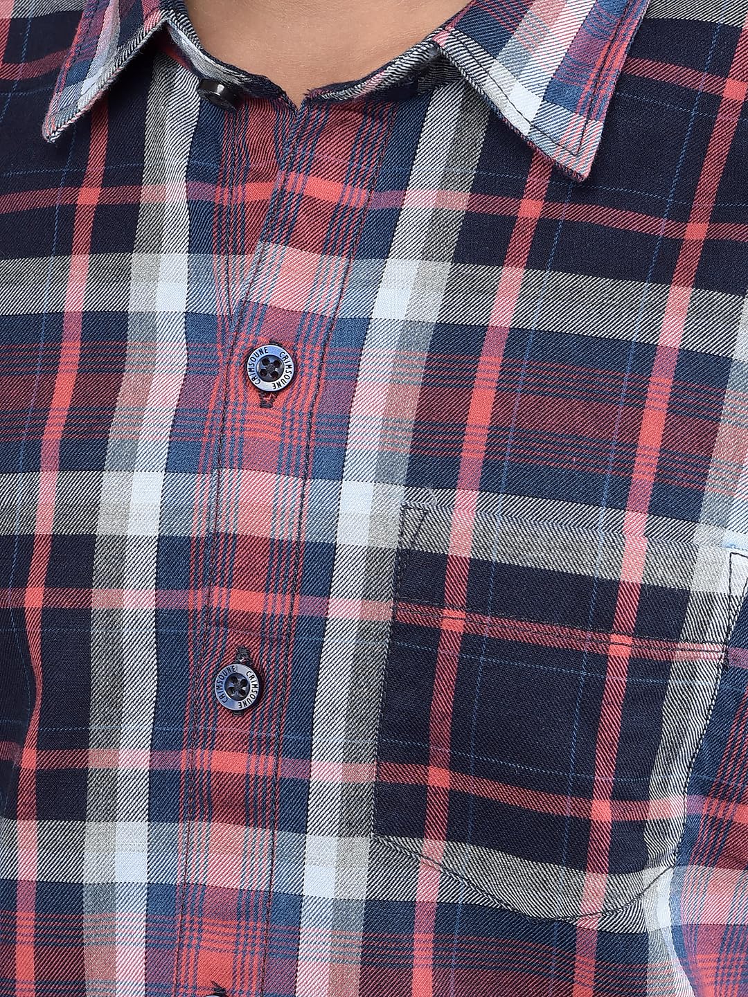 Crimsoune Club Boy's Red Checked Button Down Collar 100% Cotton Shirt (7-8Y) 2
