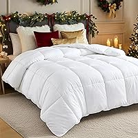 Utopia Bedding Queen Size All-Season Down Alternative Comforter Duvet Insert, Box Stitched with Corner Tabs, Machine Washable White