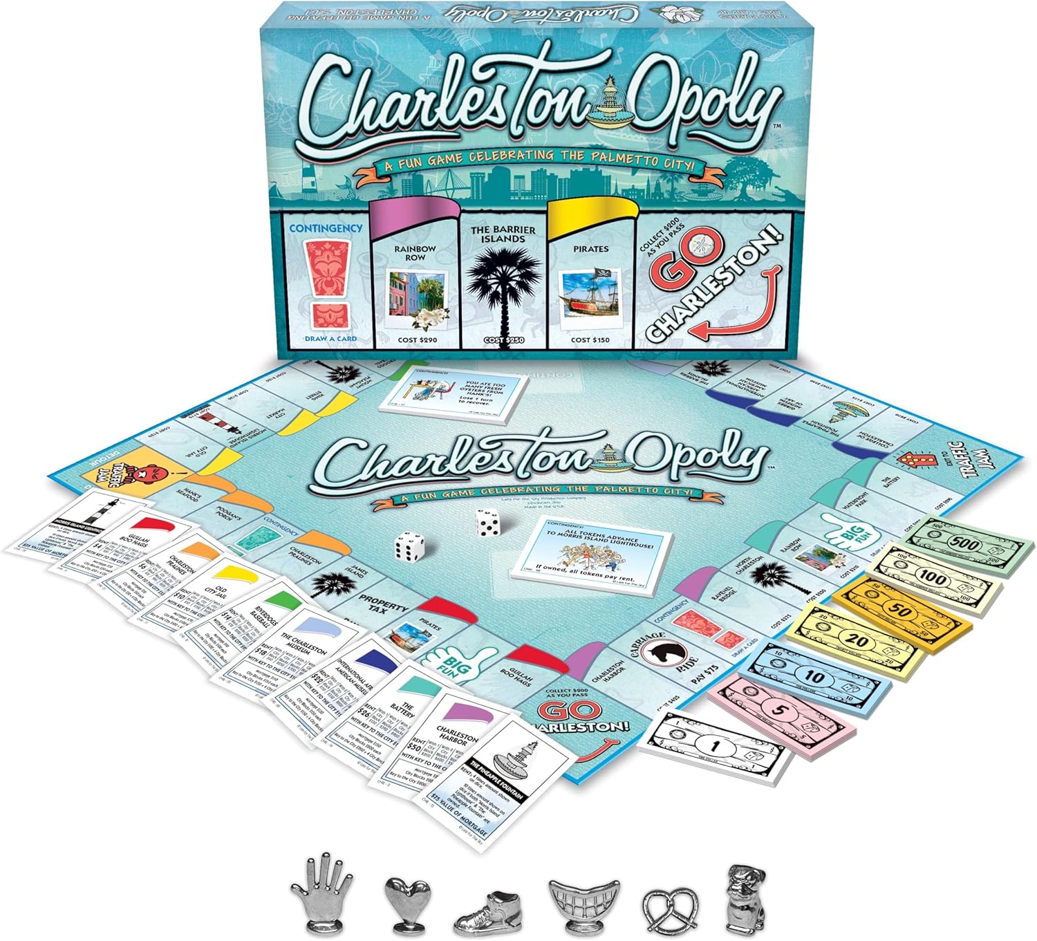 Late for The Sky Charleston-Opoly Board Game – Charleston South Carolina Property Trading Family Game for 2-6 Players, Ages 8+, City Landmarks, Fast-Play Option