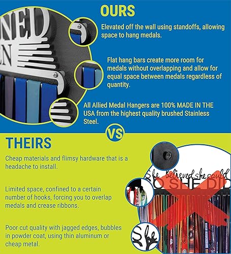 Miniatura 3 de Perchas de medalla aliadas  Trailscape  corredor masculino o femenino  Múltiples opciones de tamaños disponibles  Soporte de exhibición para premios