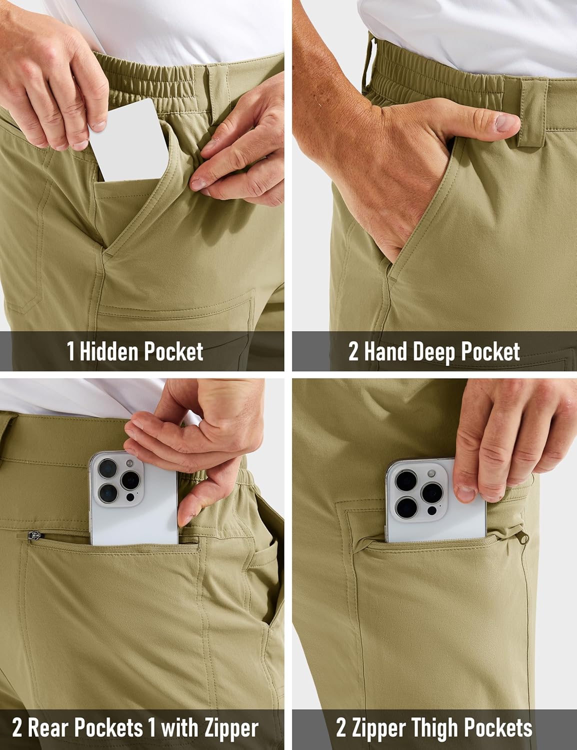 MAGCOMSEN Men's Hiking Pants Lightweight Quick Dry 7 Pockets Travel Pants for Men Water Resistant Ripstop Work Fishing - Image 5