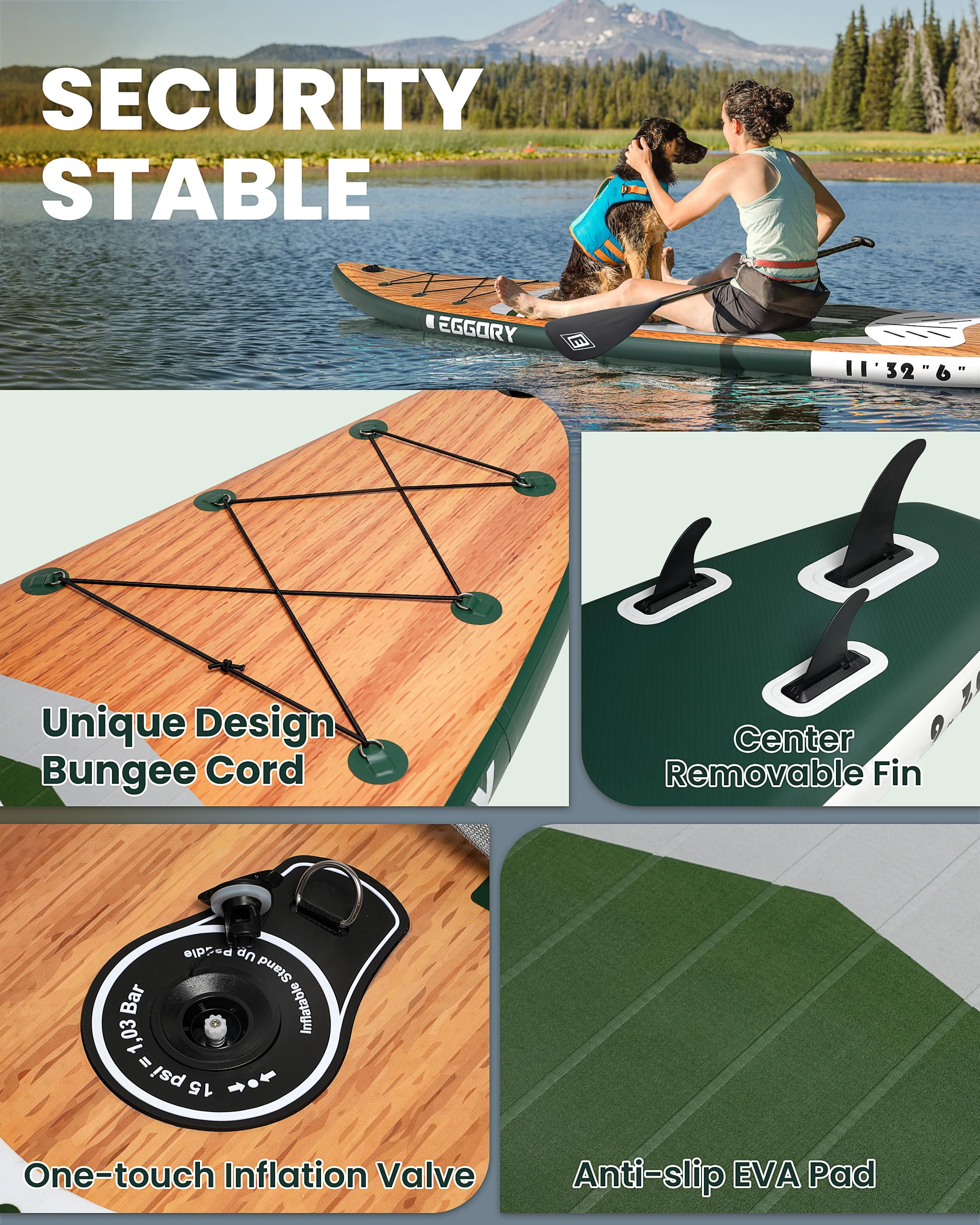 Tavola da surf gonfiabile SUP completa Paddleboard accessori pagaia regolabile, pompa, zaino da viaggio, guinzaglio, borsa impermeabile, tavola per adulti
