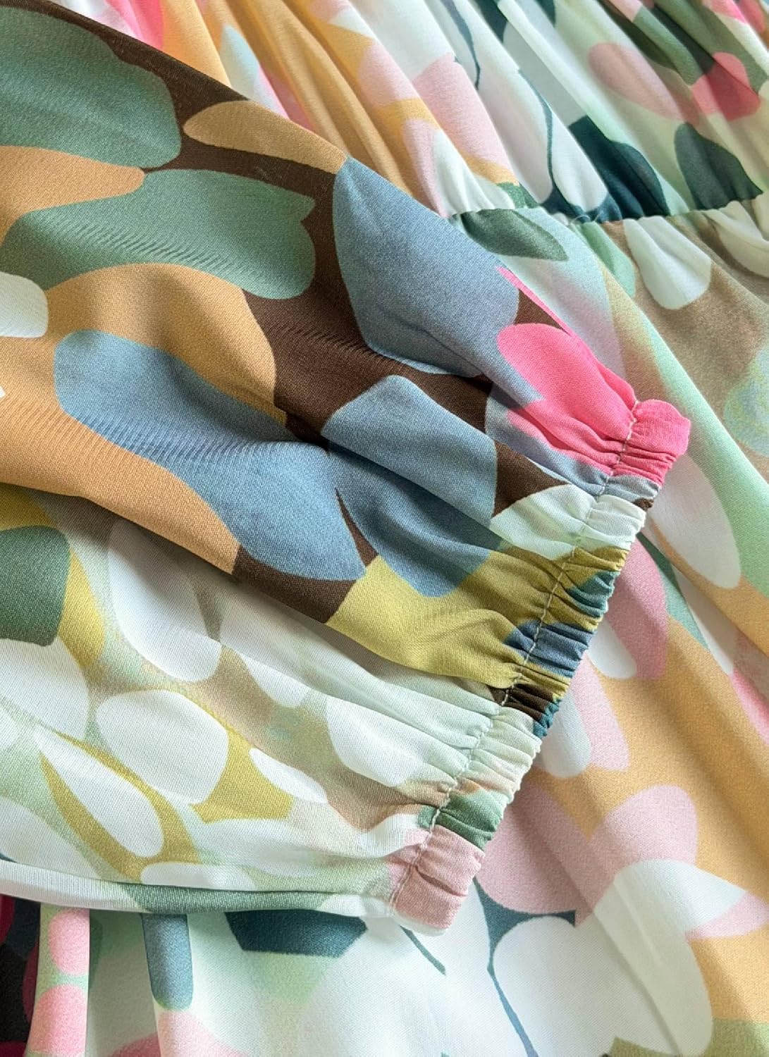 LOZ Women's 2026 Spring Summer Maxi Dresses Long Sleeve V-Neck Puff Sleeve Long Dresses Elegant Wedding Guest Maxi Dress - Image 5