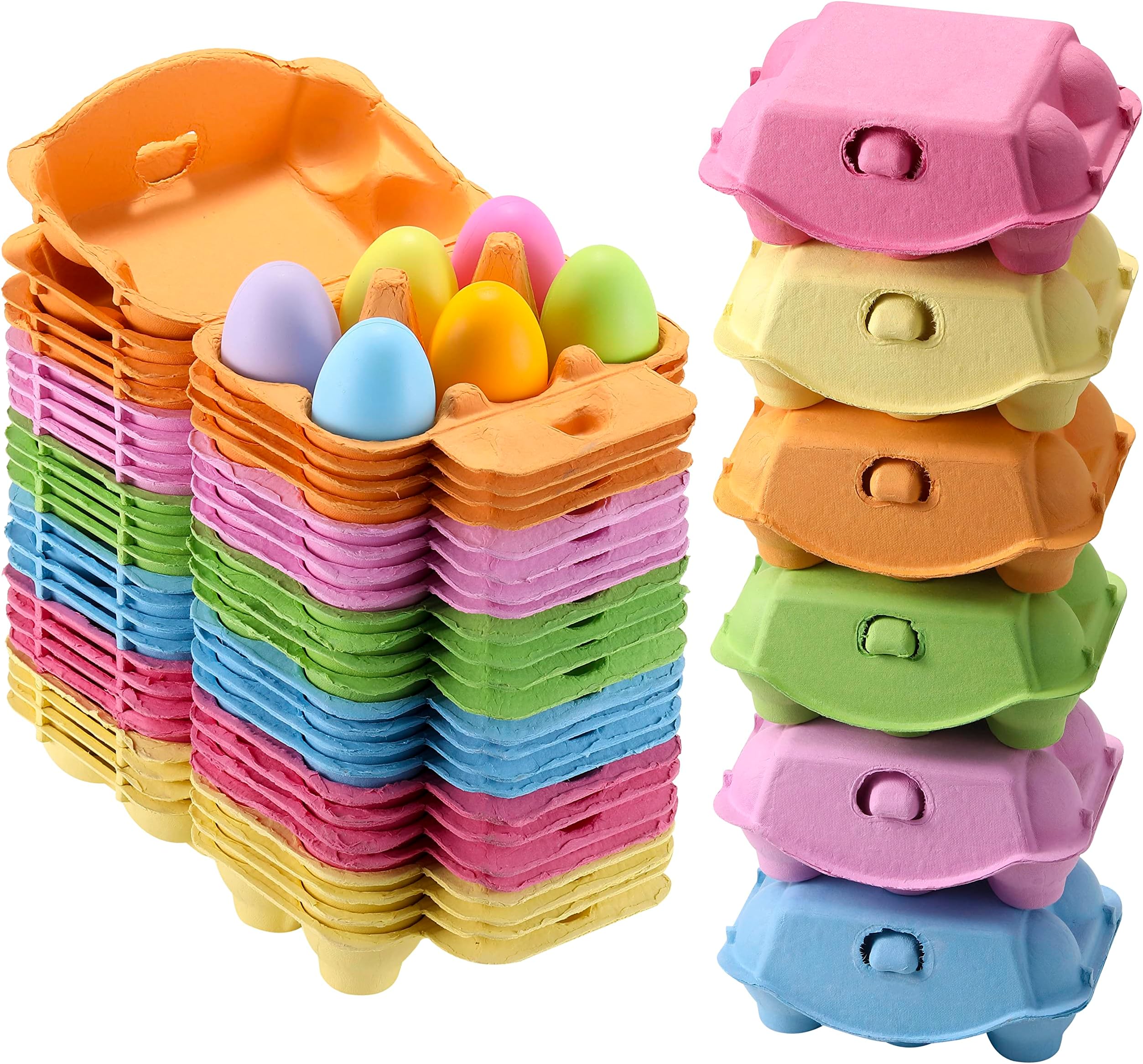 Amazon.com: OHOH 24 Pack Half Dozen Colored Egg Cartons Colorful ...