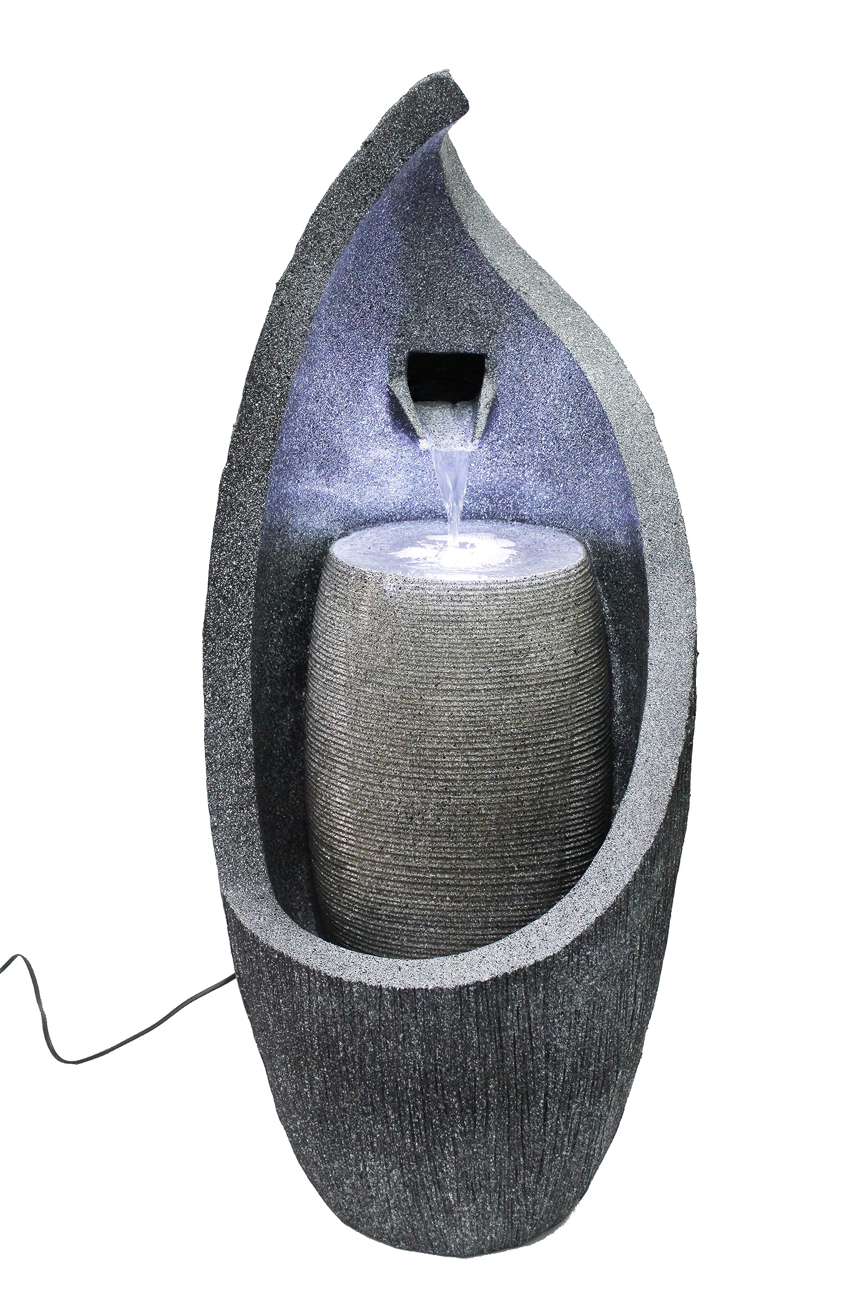 Fontaine de jardin moderne avec éclairage LED 83 cm Fontaine à sauter BK704 Jeu d'eau en cascade aspect pierre