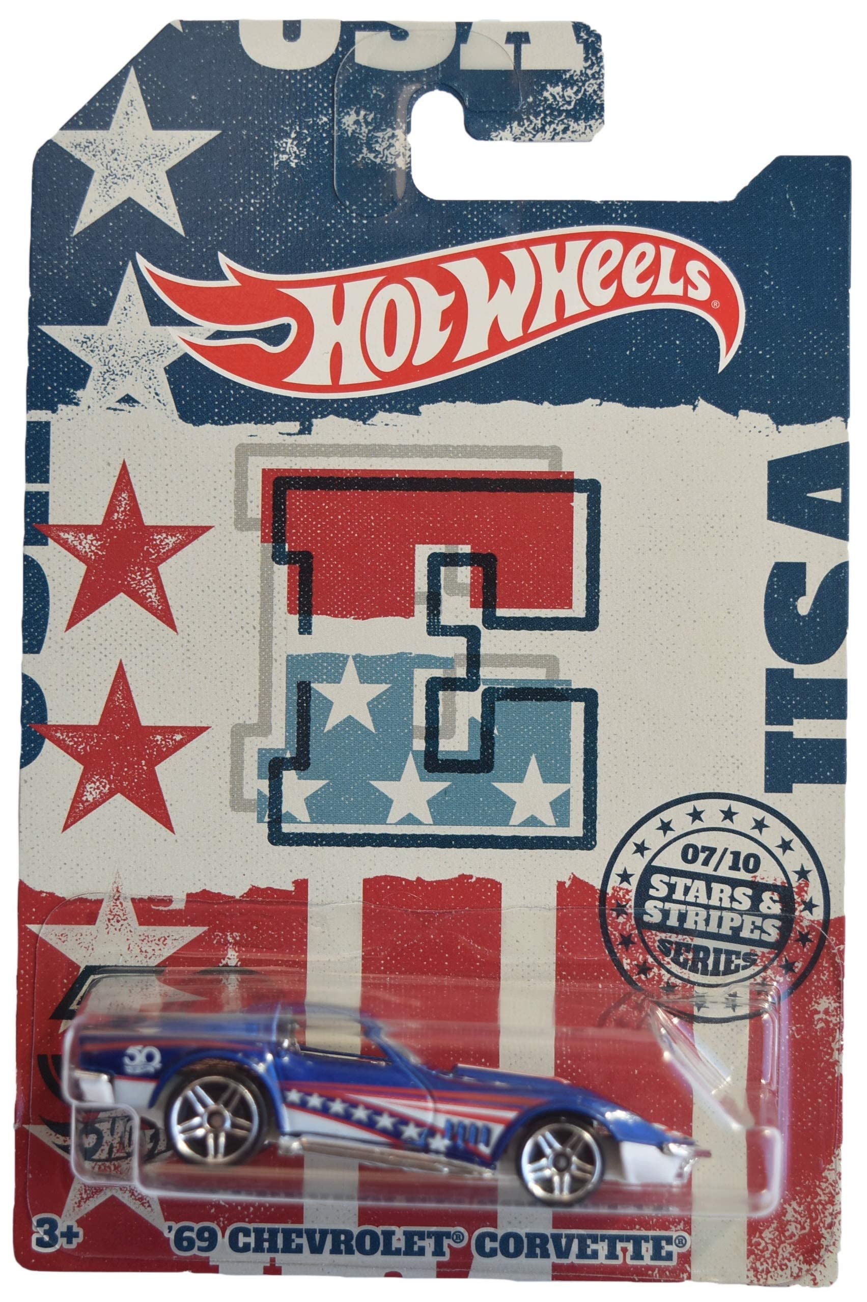 Hot Wheels 1969 Chevy Corvette Stars & Stripes Die-Cast Car - 1:64 Scale Collector's Model (#7/10) - View #9