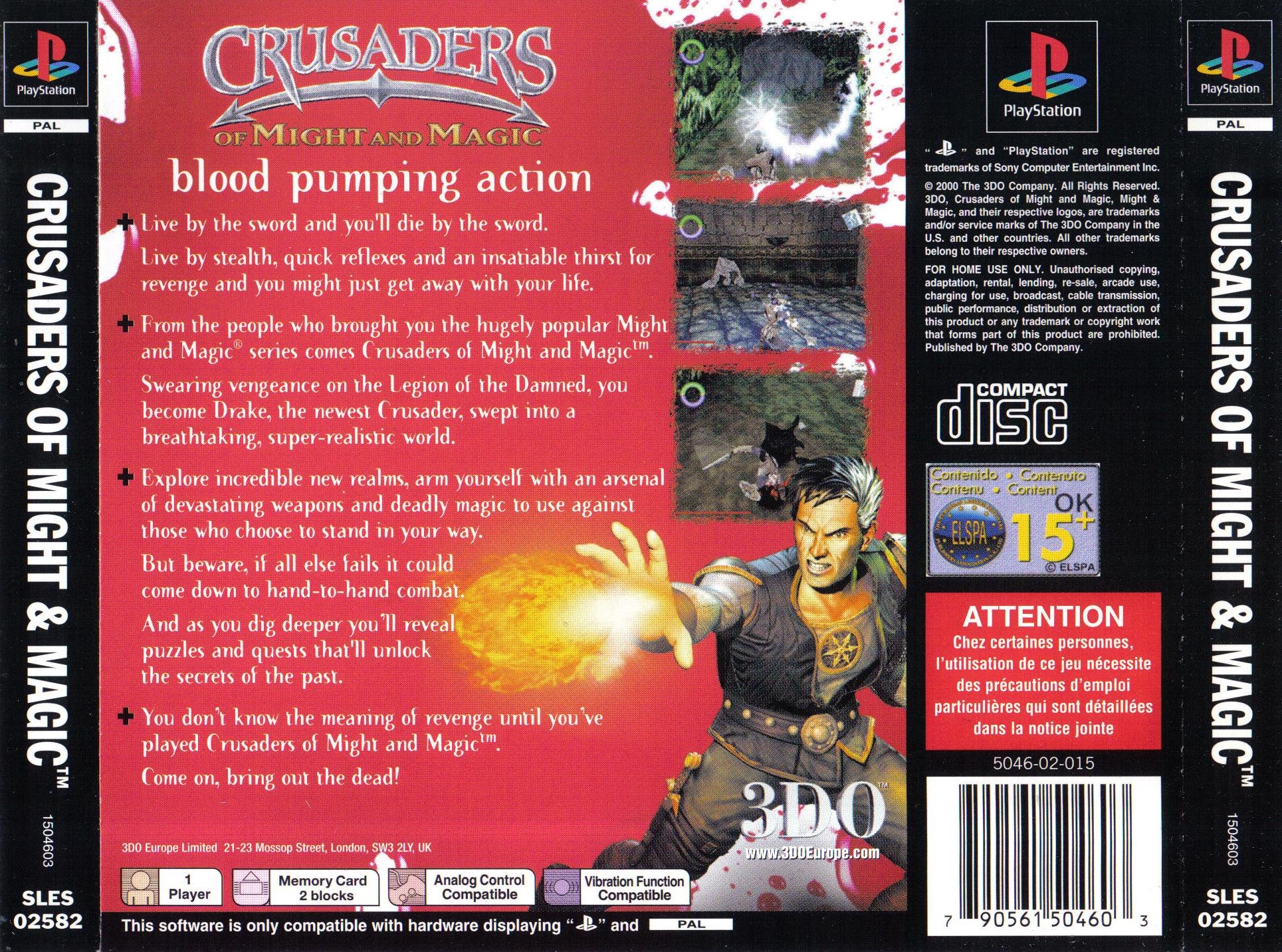 Crusaders Of Might And Magic Sur PS1 - PAL FR Complet - Jeu D'Action