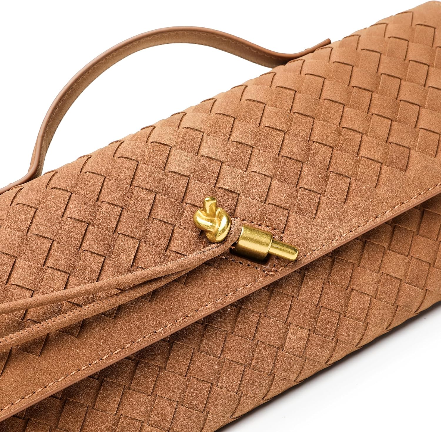 Trendy Woven Evening Clutch Purses Suede bag Women Underarm Shoulder Handbag Vintage Satchels Crossbody Purse - Image 4