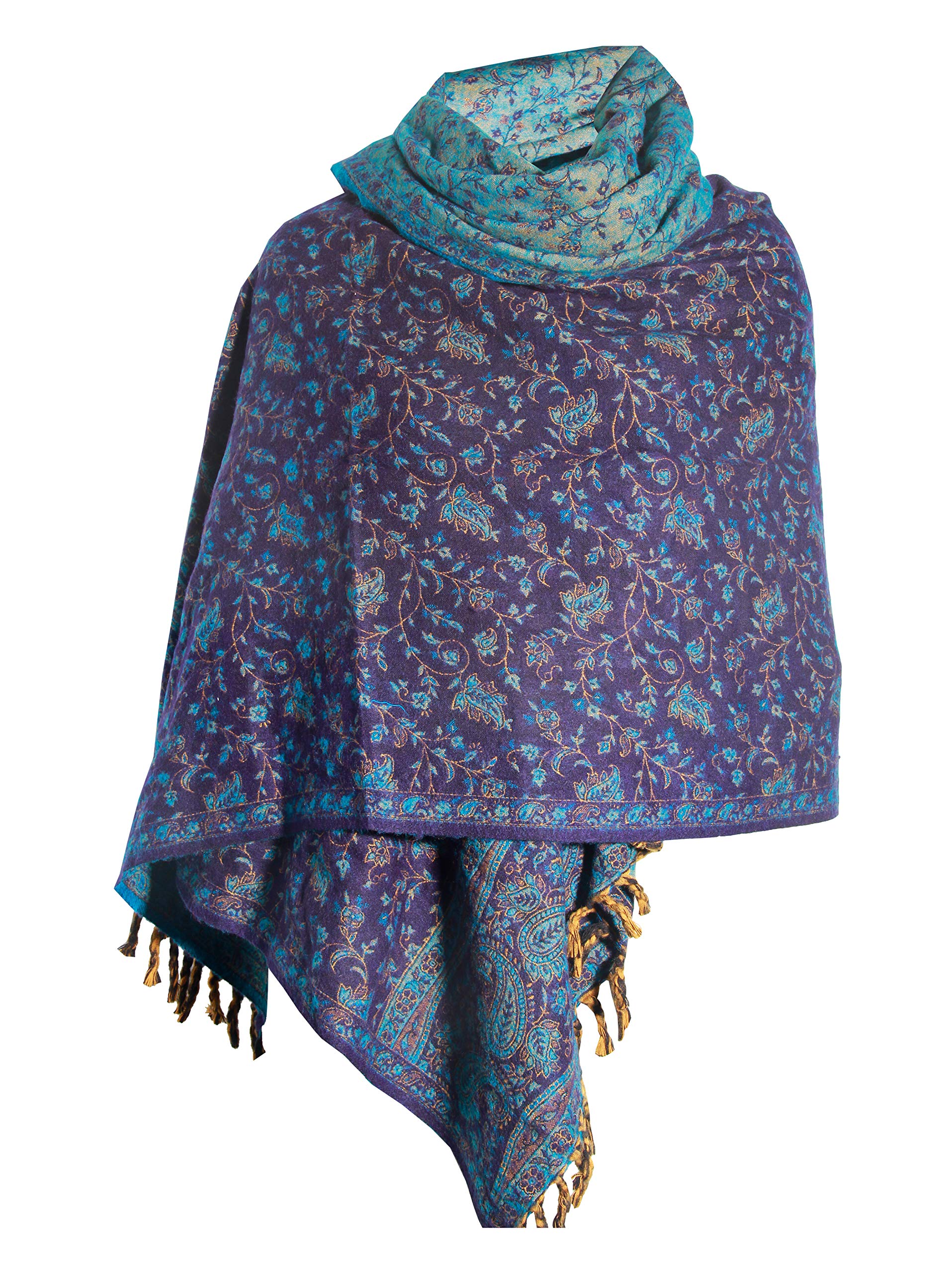 Luxueuze sjaal van yakwol, handgemaakt, met bloemenpatroon, comfortabel, zacht, uniseks, reiswikkel, meditatie, zacht geschenk voor haar, Groen, ZWART