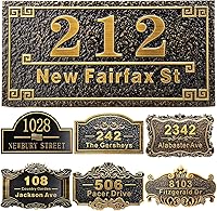 Vista 1 de Placa personalizada de dirección de casa de 12 pulgadas, números fundidos para exteriores, placa de señal de dirección personalizada con nombre