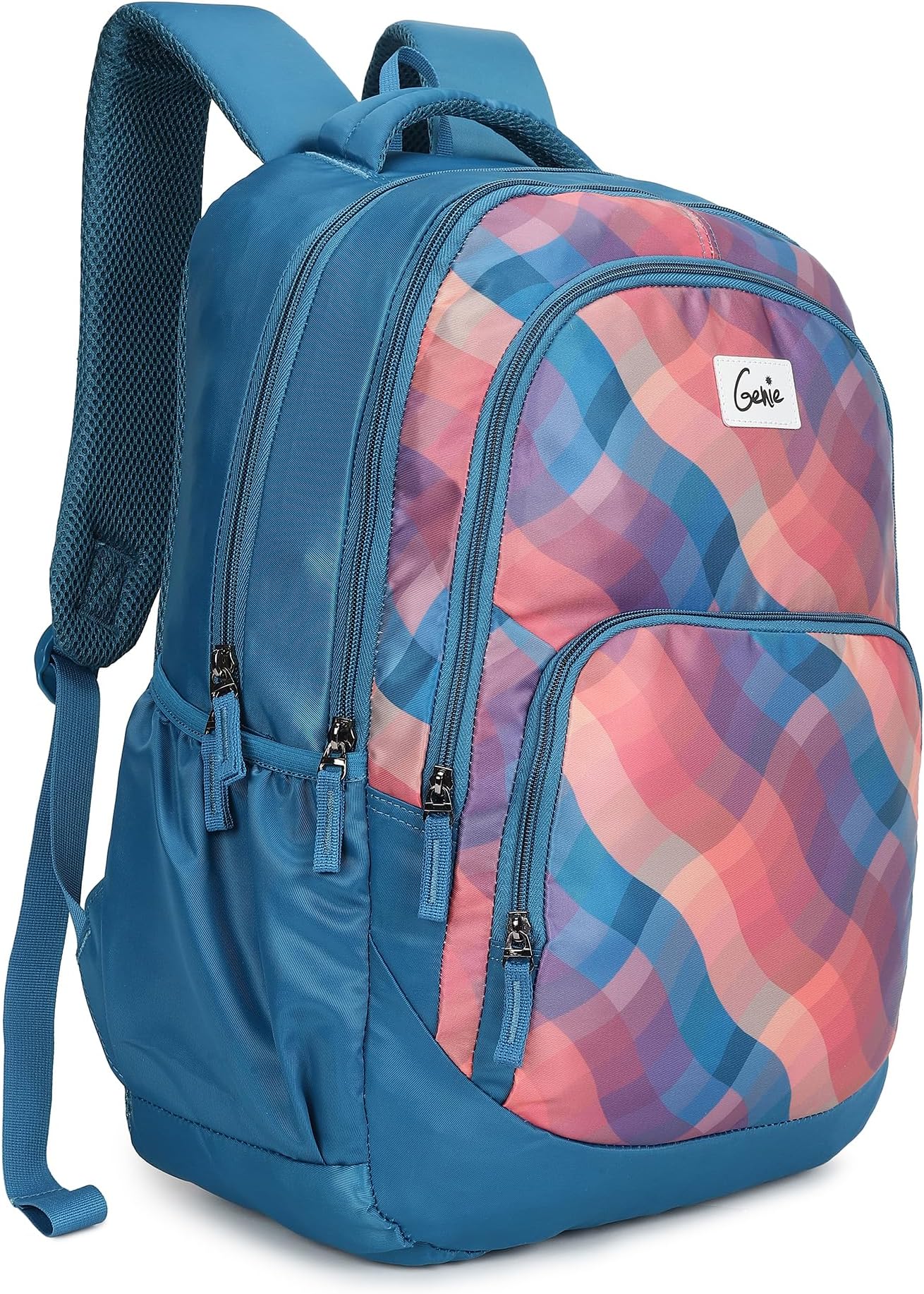 Genie Plaids 19 inches Blue School Backpack (PLAIDS19SBBLU)