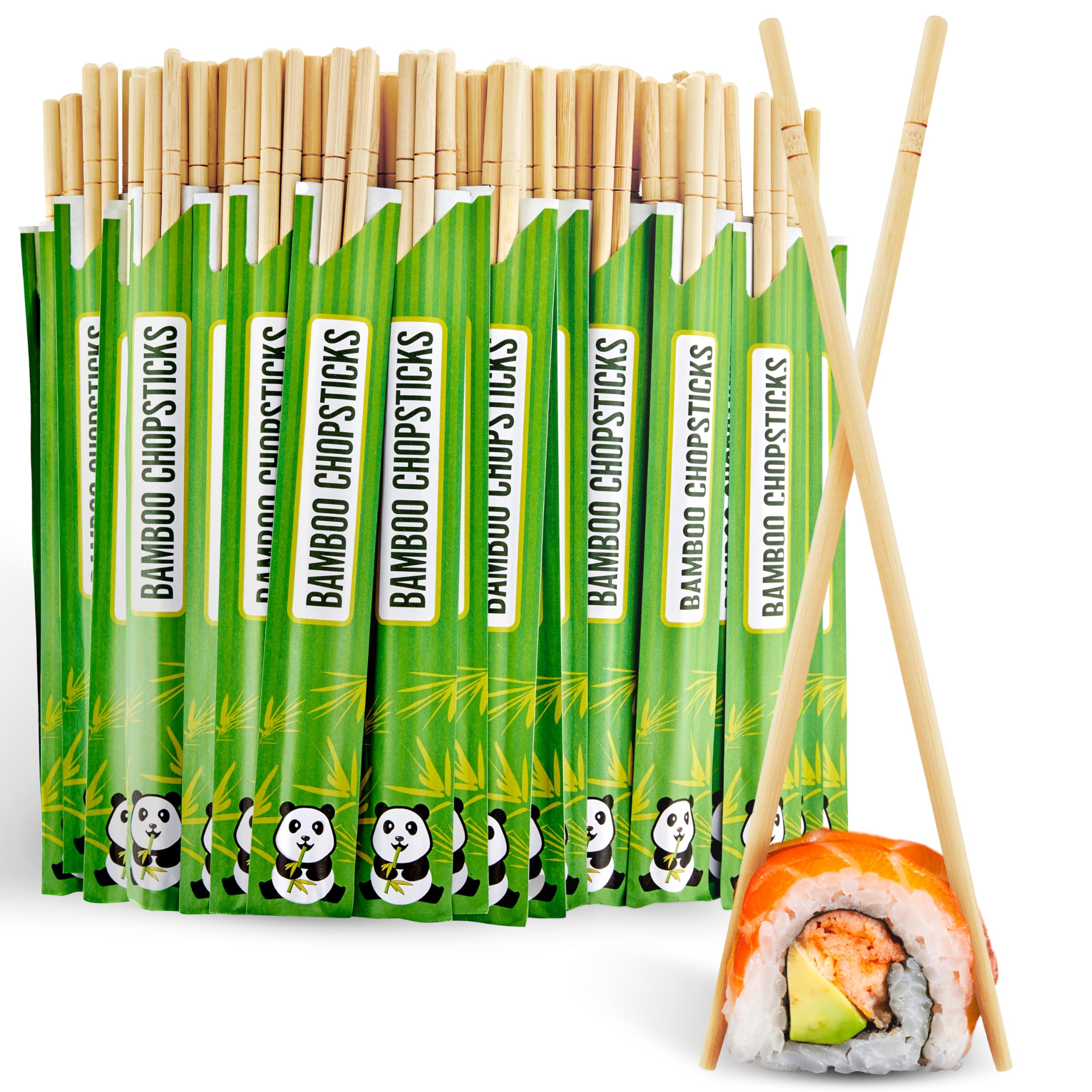Disposable Chopsticks (100 Pack) - Wooden & Bamboo Chopsticks - Separated & Wrapped - Perfect for Chinese Food, Sushi, Takeout & Delivery - Stock Your Home