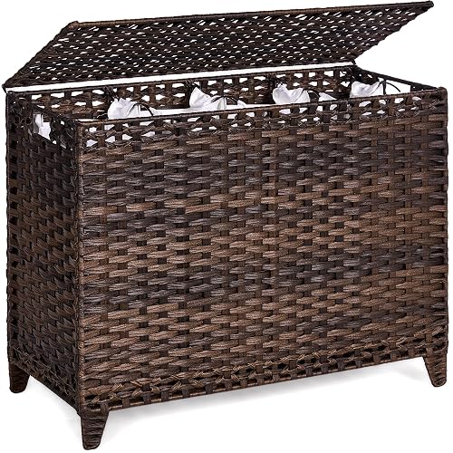 Laundry Hamper with 4 Removable Liner Bags