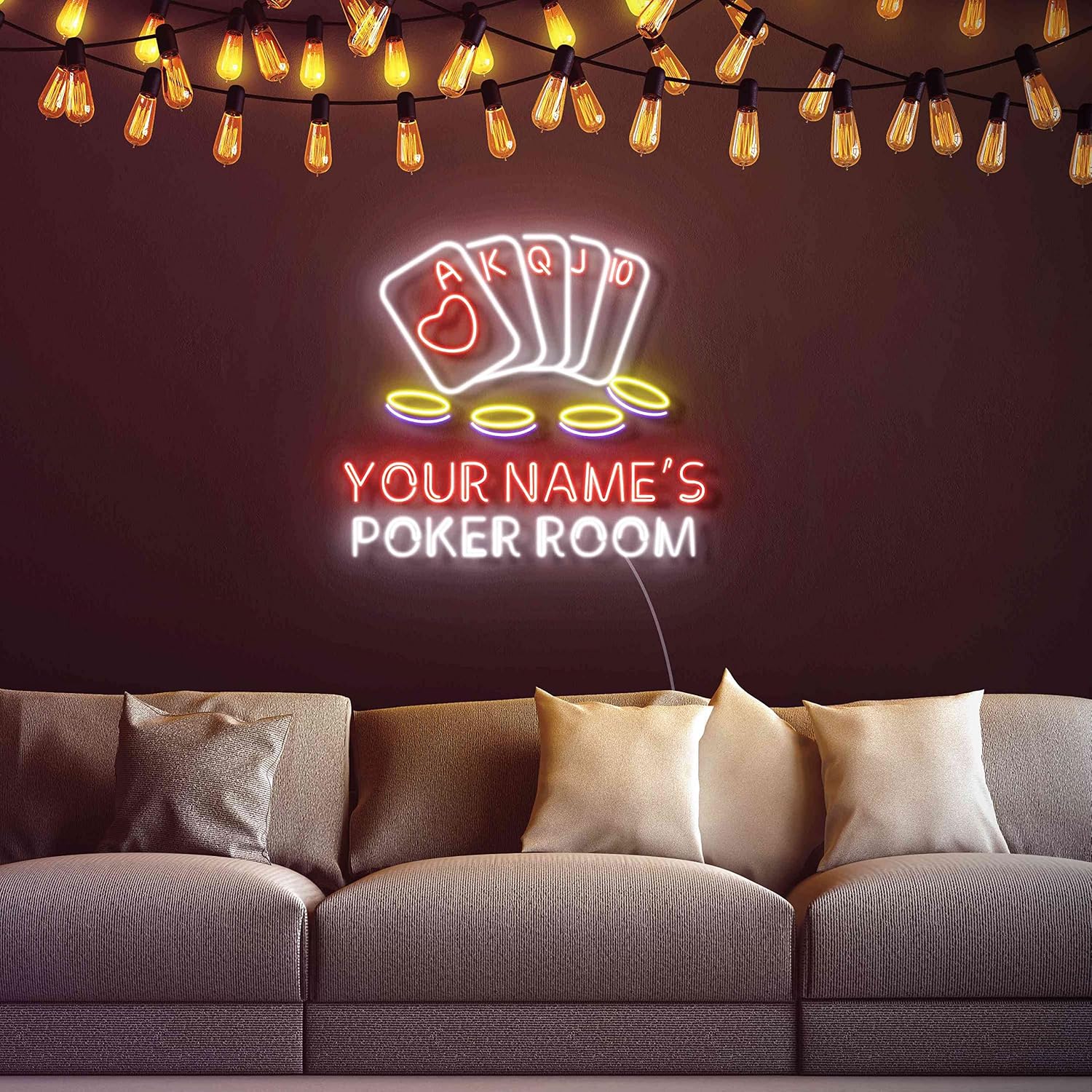 ADVPRO Poker Room Casino Personalized Ultra-Bright LED Neon Sign - Multi-Color 1 - st16s54-fn-p0015-tm-m1