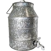 212 Gallon Beverage Dispenser with Spout for Pouring, Carry Handle, Lid - Sturdy Galvanized Steel, Ideal for Parties, Weddings, Indoor or Outdoor 12" Tall, 9" Wide Silver - SciencePurchase