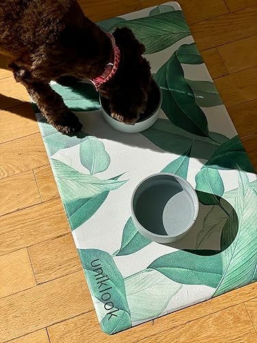 Vista 24 de Tapete de comida para perros, tapete para tazón de perro, tapete de comida para mascotas, tapete para alimentos y agua para perros, tapete