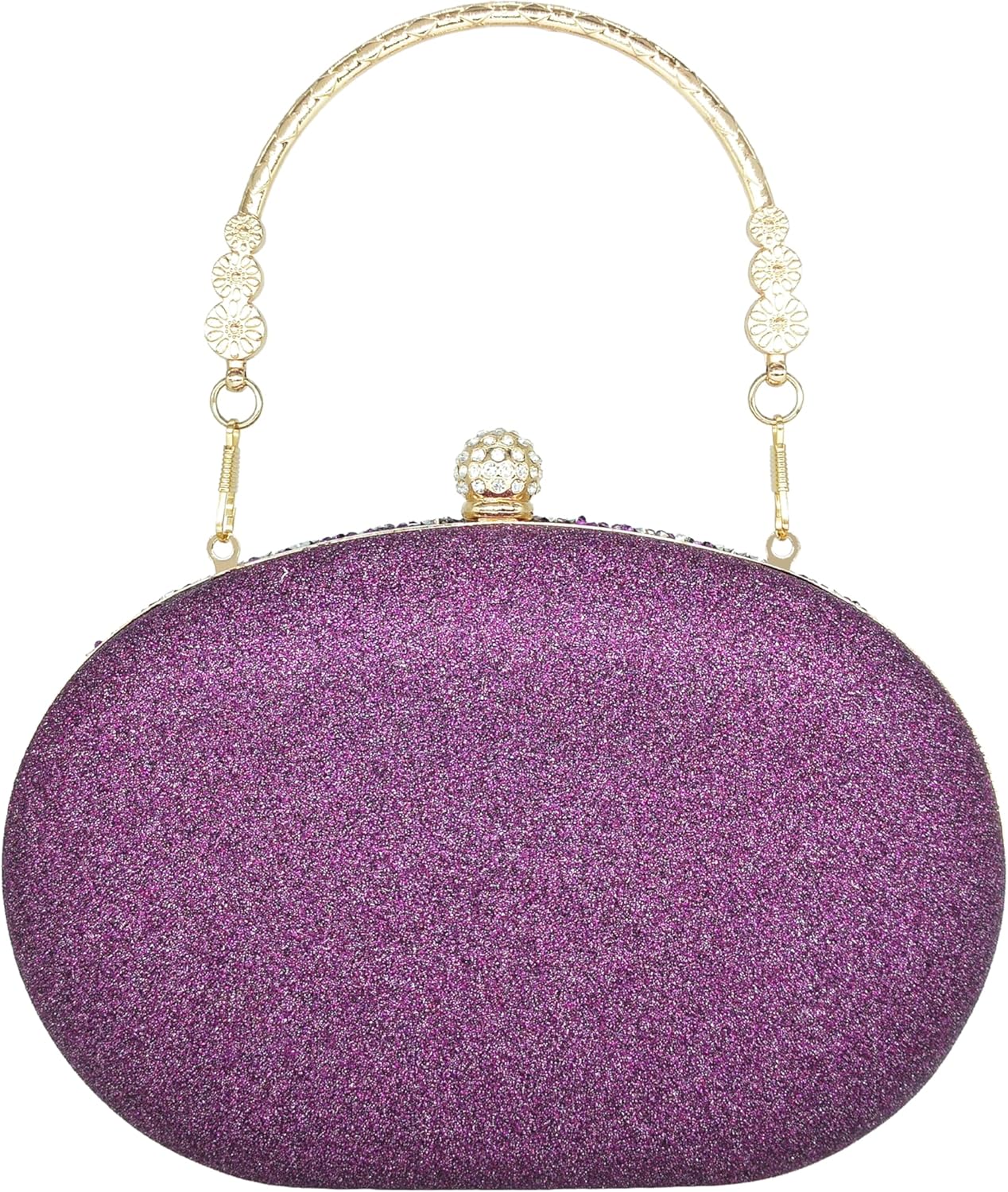 Rhinestone Clutch Purses for Women Evening Wedding Formal Round Pearl Clasp Handbag for Party Prom - Image 2