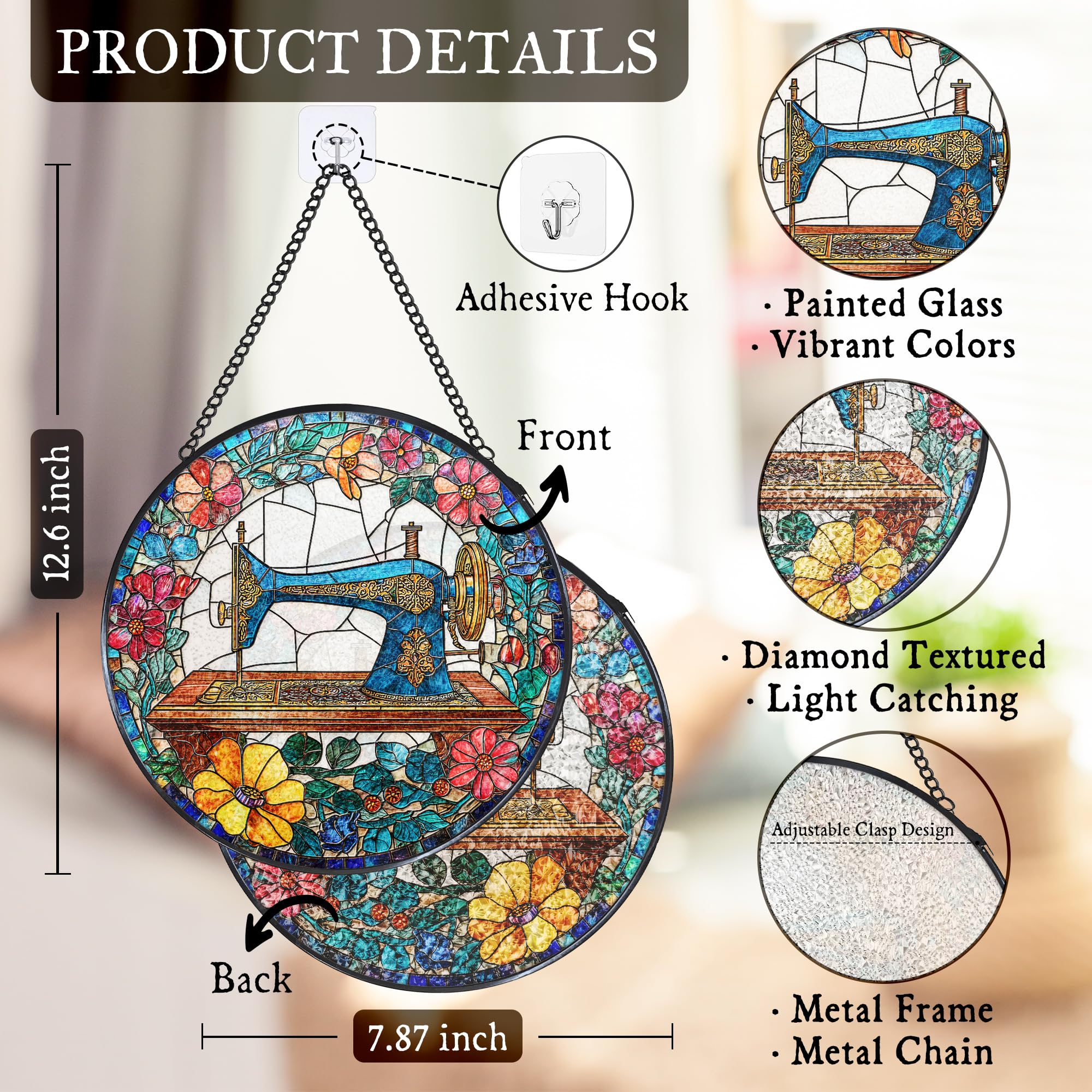 Stained Glass Sun Catcher - Sewing Gift for Quilters -7