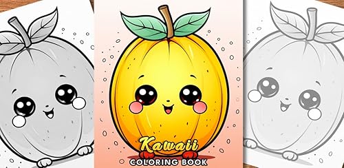 Kawaii Fruits Coloring Pages, Kawaii Food Coloring Book, Cute Food Colouring Pages, Adult Coloring B