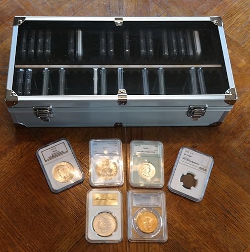 Vista 19 de Caja de almacenamiento de aluminio para 20 soportes universales para monedas PCGS / NGC / Premier / Little Bear Elite, etc