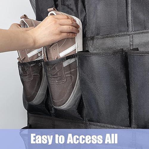 Miniatura 8 de Tiblue Organizador de zapatos sobre la puerta, 35 bolsillos de malla, organizador de zapatos colgante para zapatos, puerta, armario, entrada,