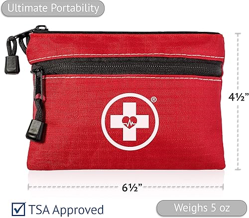 Miniatura 3 de Swiss Safe Kit de primeros auxilios 2 en 1 para automóvil, viajes y hogar, negocios  Mini kit adicional para ayuda de emergencia médica,